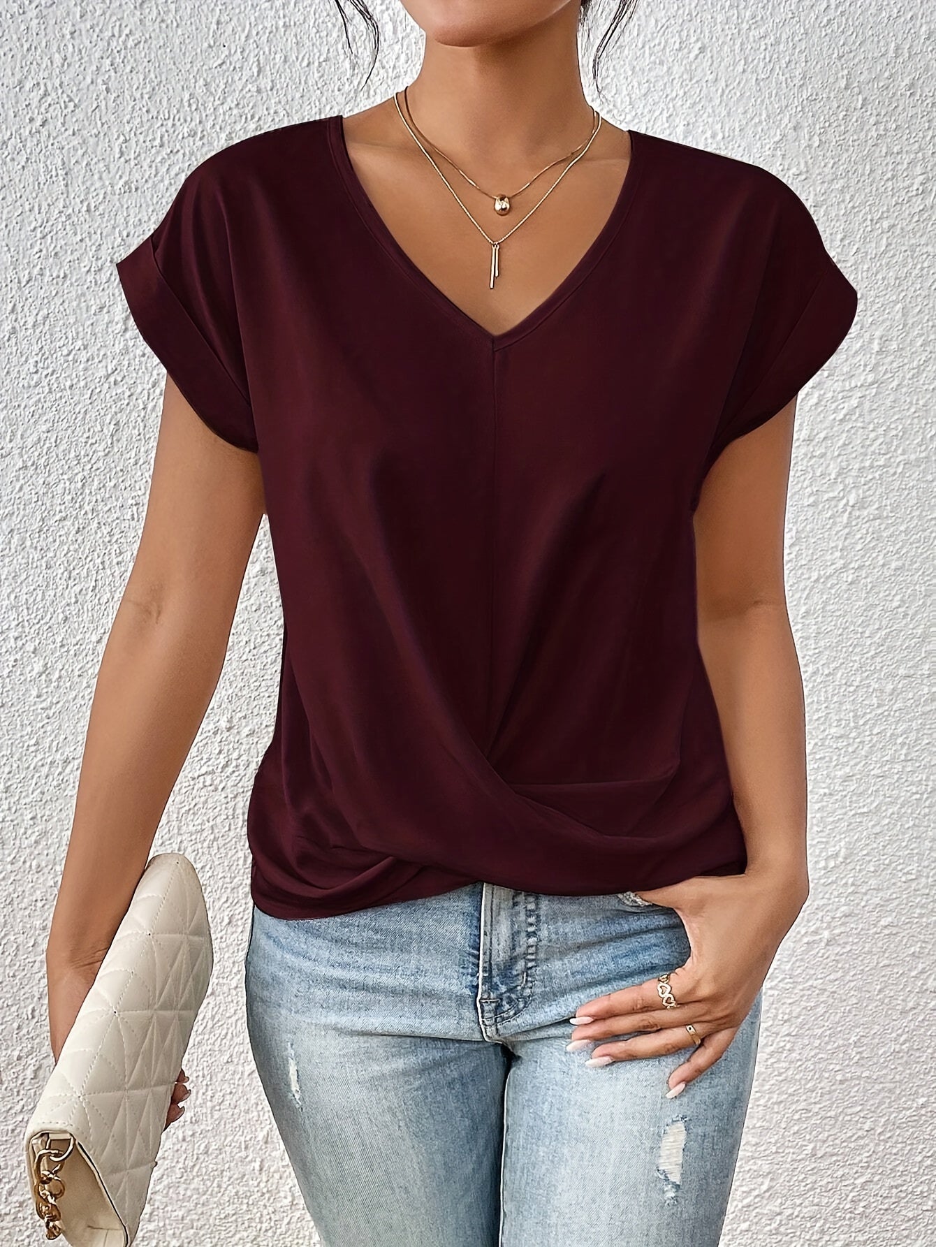 Cleo™ | Avslappnad T-shirt med Sweetheart-ringning