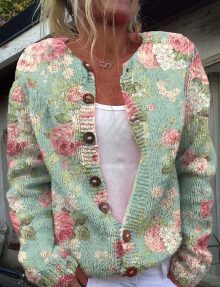 Sanne™ | Elegant kofta med blommönster