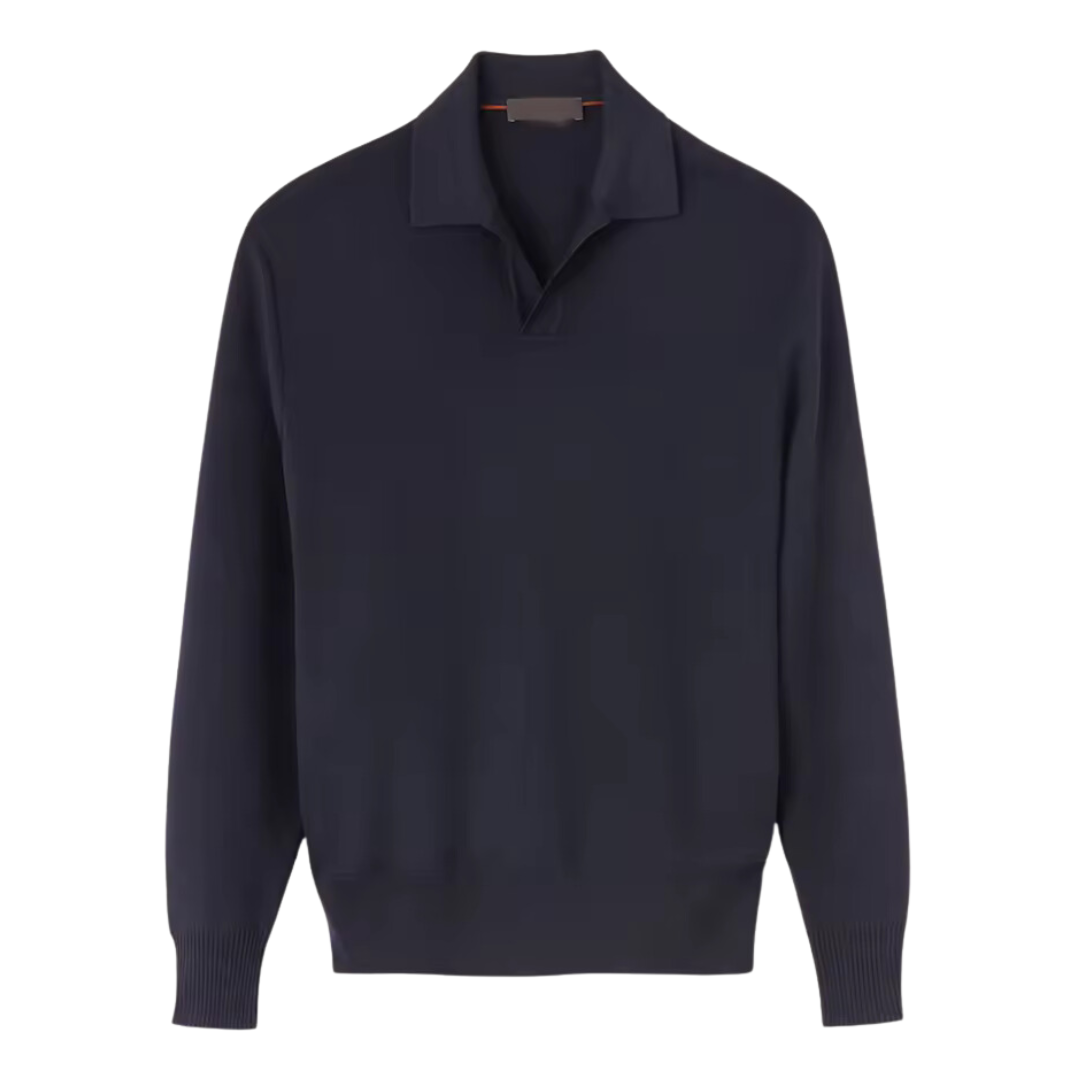 Olaf™ | Luxe Gebreide Polo met Lange Mouwen