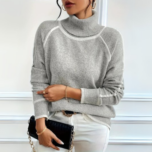 Aurora - Pulover Elegant cu Guler Înalt