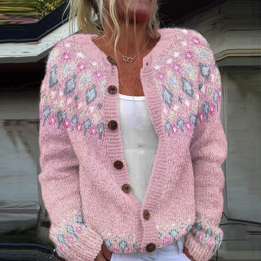 Sophie™ | Rosa kofta med mönster