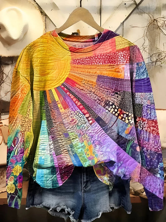 Elin™ | Färgglad Solstråles Sweatshirt